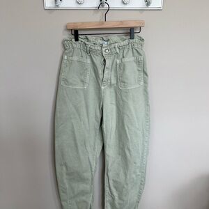 Women’s Zara Mint Elastic Waist Jeans - Size 10